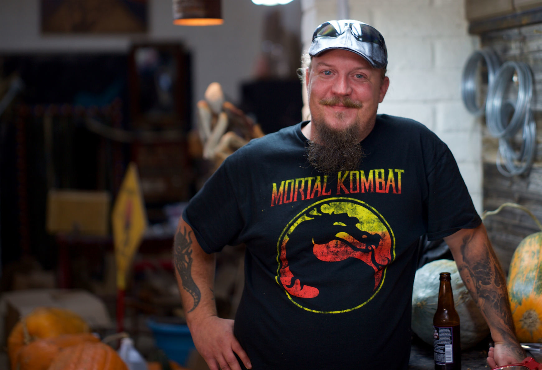 Luke Schroder in pumpkin studio